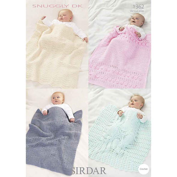 Baby Blankets Knitting Pattern | Sirdar Snuggly DK 1362 | Digital Download - Main Image