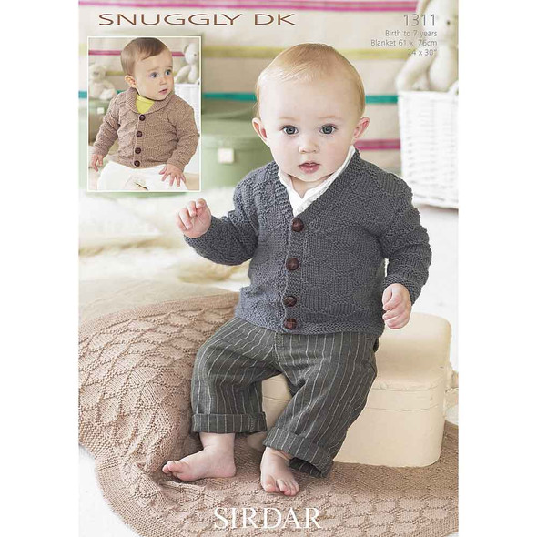 Baby/Children Cardigan and Blanket Knitting Pattern | Sirdar Snuggly DK 1311 | Digital Download - Main Image