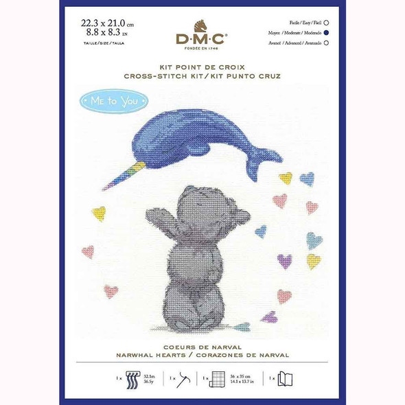 DMC | Cross Stitch Kit | Me to You Magic | Narwhal Hearts