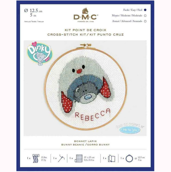 DMC | Cross Stitch Kit | Me to You My Dinky Bear | Bunny Beanie - Main Image