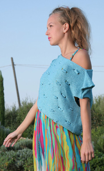 Stella Ladies Top Knitting Pattern | Adriafi Giada DK Knitting Yarn | Free Downloadable Knitting Pattern - Main Image