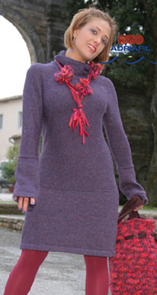 Diana Outfit, Dress, Legwarmers, Bag & Necklace Knitting Pattern | Adriafil Sierra Andina & Baba Knitting Yarns | Free Downloadable Knitting Pattern - Main Image