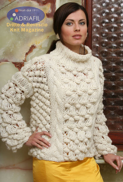 Siberia Womens Jumper Knitting Pattern | Adriafil Candy Super Chunky Knitting Yarn | Free Downloadable Pattern - Main Image