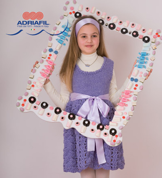 Moena Childs Dress Knitting Pattern | Adriafil Candy Super Chunky Knitting Yarn | Free Downloadable Pattern - Main Image