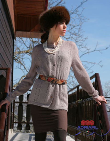 Grazia Womans Cardigan Pattern | Adriafil Kid Mohair 3Ply/4Ply Knitting Yarn | Free Downloadable Pattern - Main Image