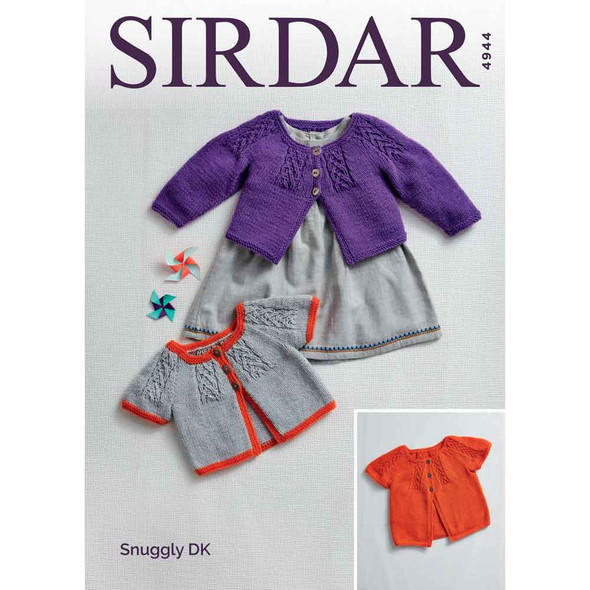 Girl's Cardigans Knitting Pattern | Sirdar Snuggly DK 4944 | Digital Download - Main Image