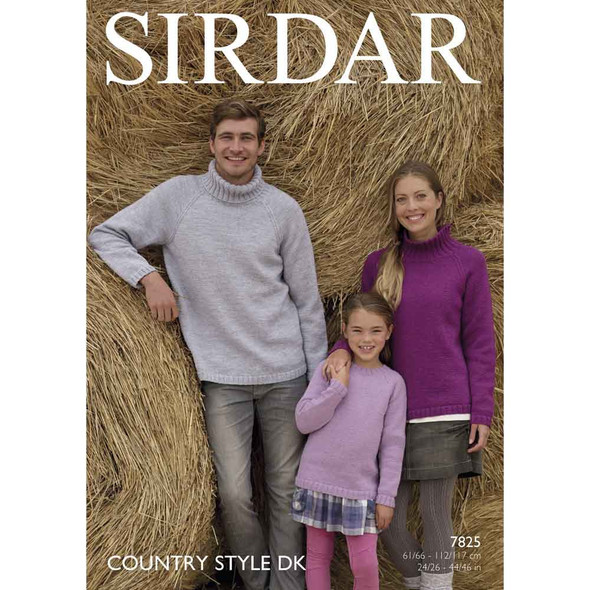 Family Sweaters Knitting Pattern | Sirdar Country Style DK 7825 | Digital Download - Main Image