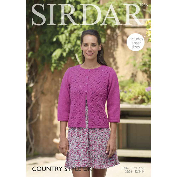Woman's Jacket Knitting Pattern | Sirdar Country Style DK 7936 | Digital Download - Main Image