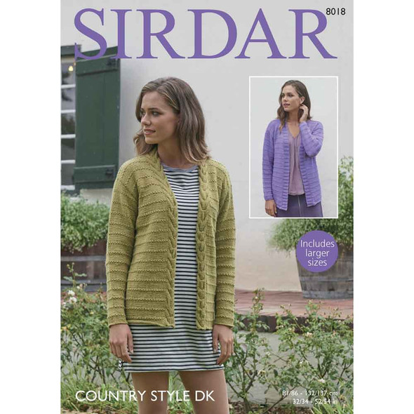 Ladies Jackets Knitting Pattern | Sirdar Country Style DK 8018 | Digital Download - Main Image