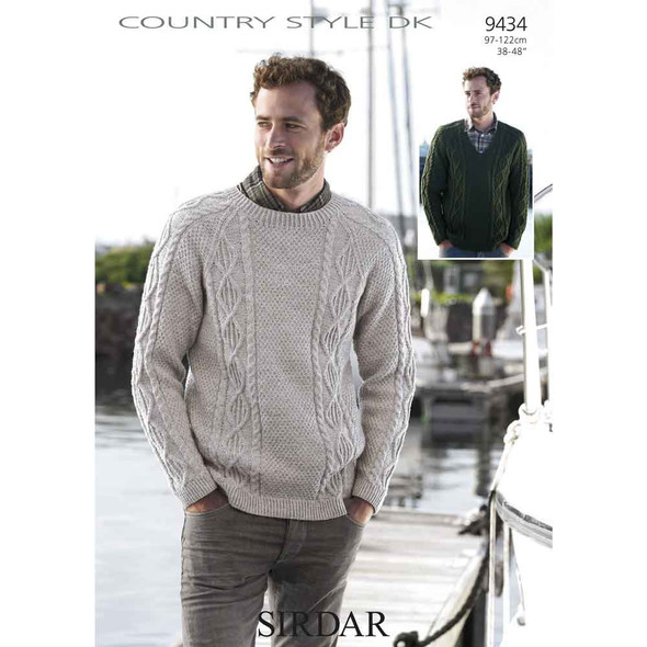Men's Sweaters Knitting Pattern | Sirdar Country Style DK 9434 | Digital Download - Main Image