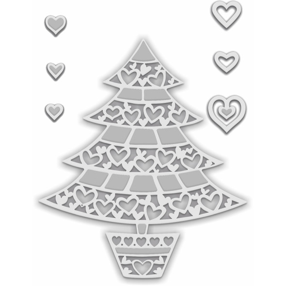 Hearts Christmas Tree | Christmas Dies | Sue Dix | Sweet Dixie