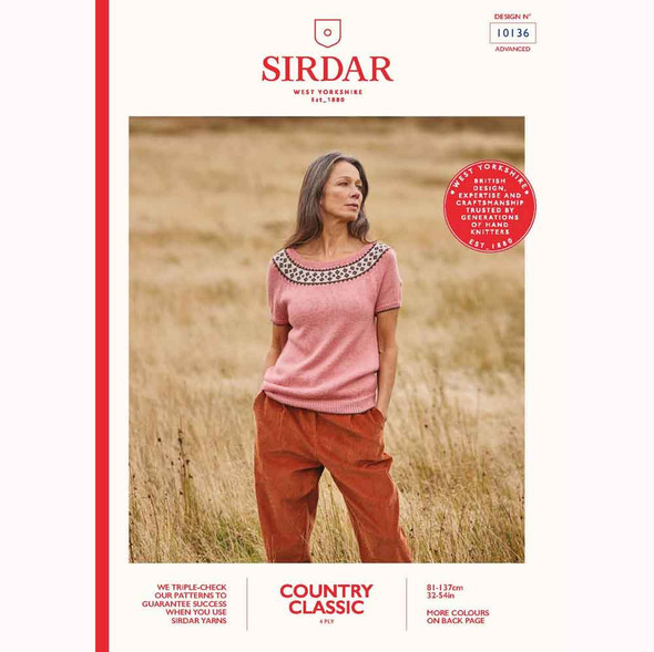 Ladies Raglan Top Knitting Pattern | Sirdar Country Classic 4 Ply 10136 | Digital Download - Main Image