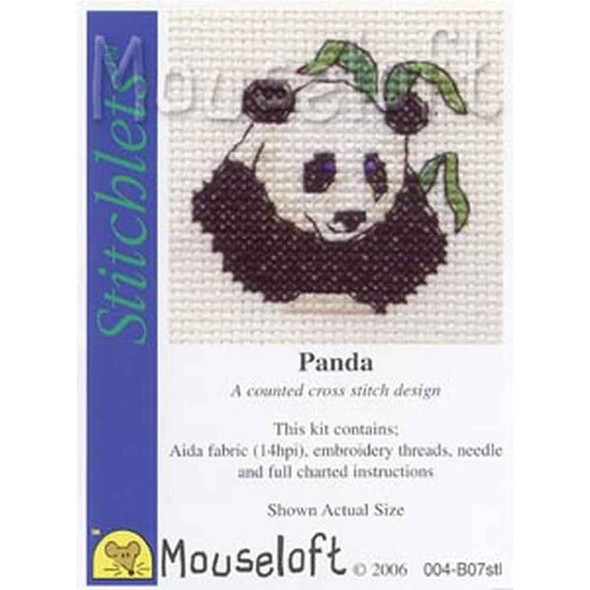 Mouseloft Stitchlets Mini Cross Stitch Kits | Panda