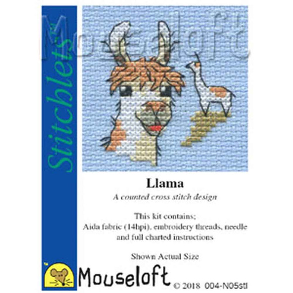 Mouseloft Stitchlets Mini Cross Stitch Kits | Llama