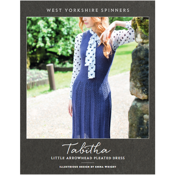 Tabitha Little Arrowhead Pleated Dress Knitting Pattern | WYS Illustriuos DK Knitting Yarn WYS98998 | Free Digital Download - Main Image