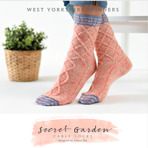 Secret Garden Cable Socks Knitting Pattern | WYS Signature 4 Ply Knitting Yarn WYS98977 | Free Digital Download - Main Image