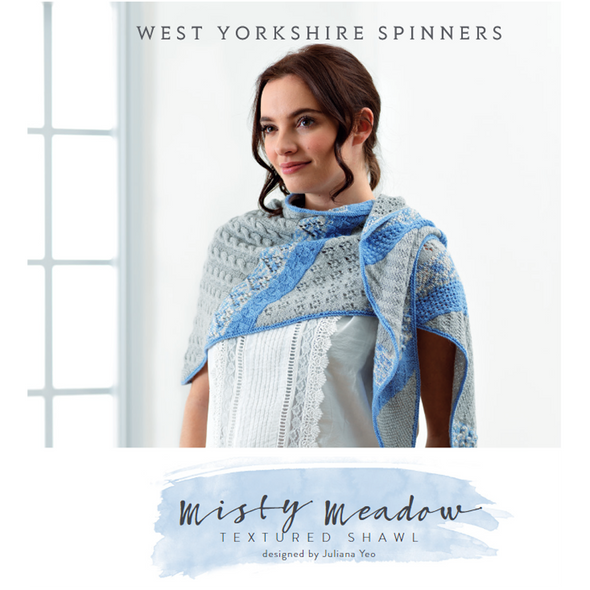 Misty Meadow Textured Shawl Knitting Pattern | WYS Signature 4 Ply Knitting Yarn WYS98976 | Free Digital Download - Main Image