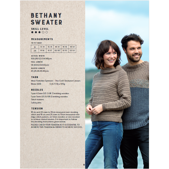 Bethany Ridge Sweater Knitting Pattern | WYS The Croft Aran Knitting Yarn WYS98042 | Digital Download - Pattern Information