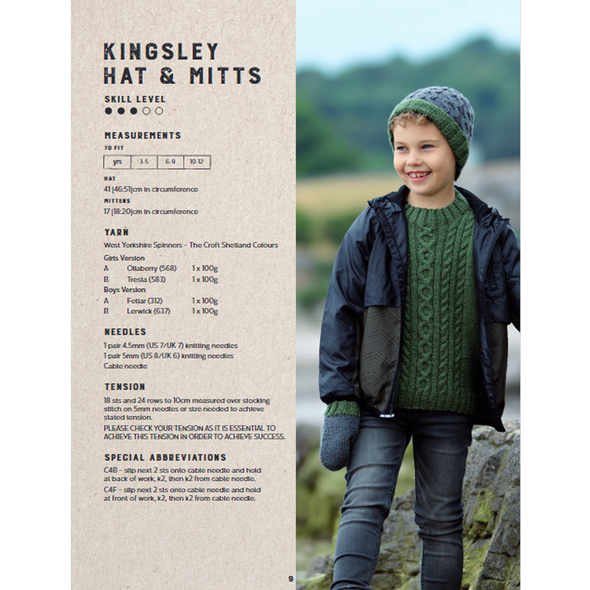 Kinsley Hat & Mitts Knitting Pattern | WYS The Croft Aran Knitting Yarn WYS98048 | Digital Download - Pattern Information