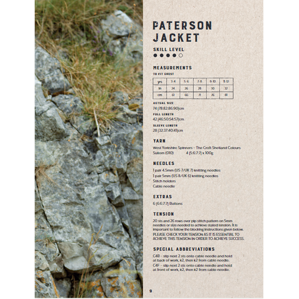 Paterson Hooded Jacket Knitting Pattern | WYS The Croft Aran Knitting Yarn WYS98051 | Digital Download - Pattern Information