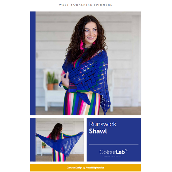 Runswick Shawl Knitting Pattern | WYS Colour Lab DK Knitting Yarn WYS88974 | Digital Download - Main Image