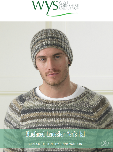 Mens Hat Knitting Pattern | Bluefaced Leicester Knitting Yarn WYS00976 | Free Digital Download - Main Image