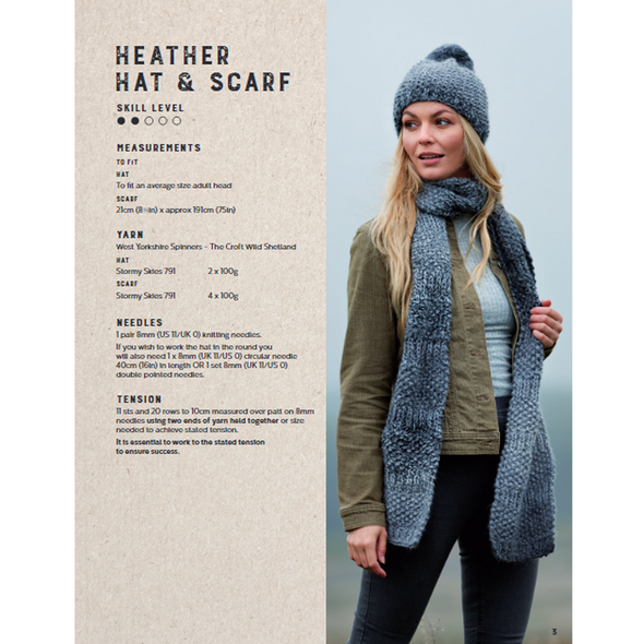 Heather Hat & Scarf Knitting Pattern | Wild Shetland Knitting Yarn WYS28999 | Free Digital Download - Pattern Information
