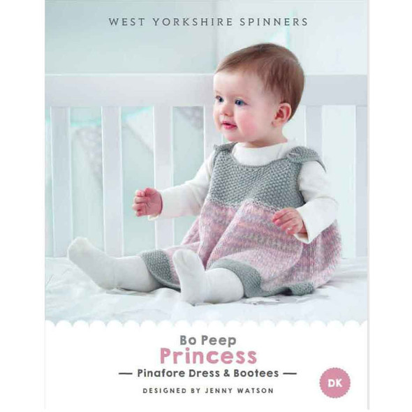 Princess Pinafore Dress & Bootees Knitting Pattern | WYS Bo Peep DK Knitting Yarn DBP0111 | Digital Download - Main Image