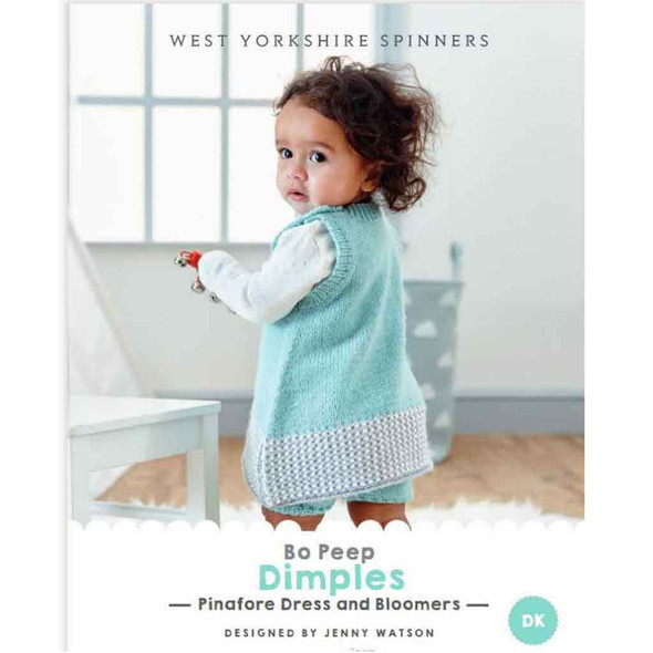 Dimples Pinafore Dress and Bloomers Knitting Pattern | WYS Bo Peep DK Knitting Yarn DBP0121 | Digital Download - Main Image