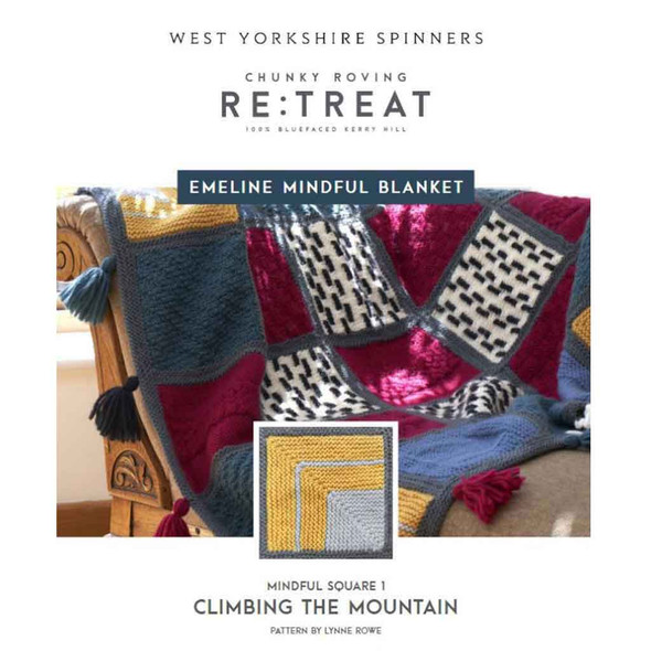 Emeline Blanket Square One -  Climbing The Mountain Knitting Pattern | WYS Retreat Knitting Yarn | Digital Download - Main Image