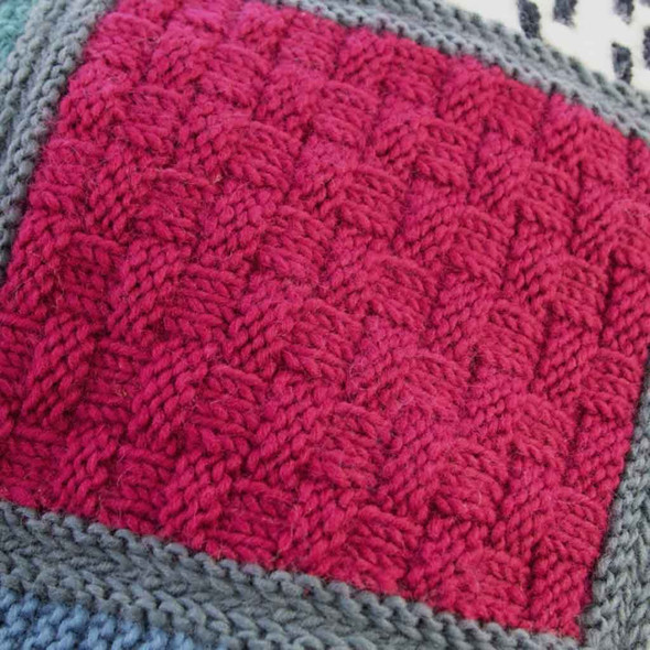 Emeline Blanket Square Four  -  Compassion Knitting Pattern | WYS Retreat Knitting Yarn | Digital Download - Close up