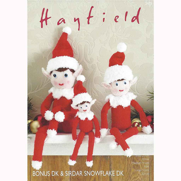 Christmas Elves Knitting Pattern | Sirdar Hayfield Bonus DK and Snowflake DK 2475 | Digital Download - Main Image