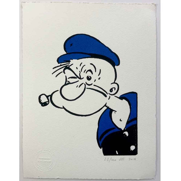 Comic Art Medium Hand Printed Screenprints | Popeye - Pipe