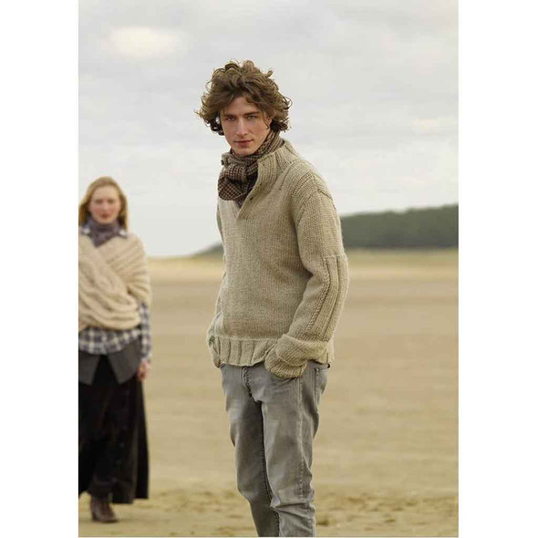 Rowan Hiker Mens Jumper/Sweater Knitting Pattern in Cocoon | Digital Download (ROWEB-00538) - Main Image