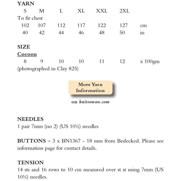 Rowan Hiker mens Knitting Pattern using Cocoon | Digital Download (ROWEB-00538) - Pattern Table