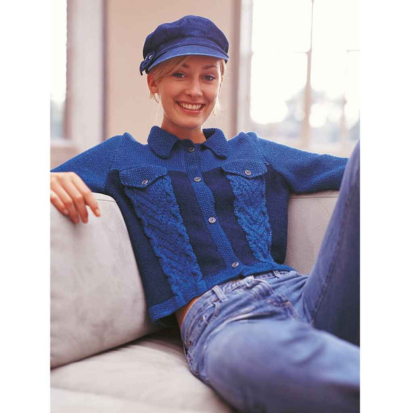 Rowan Voyage Womens Jacket/Top Knitting Pattern in Original Denim | Digital Download (ROWEB-02612) - Main Image