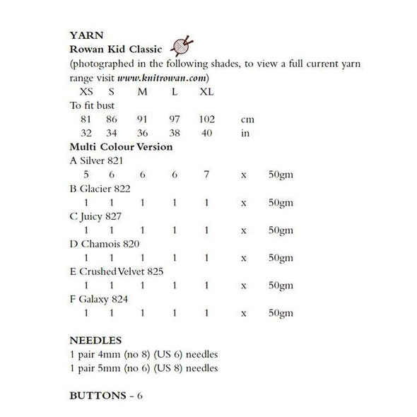 Rowan Emmeline Women Knitting Pattern using Kid Classic | Digital Download (ROWEB-OFC11-3) - Pattern Table