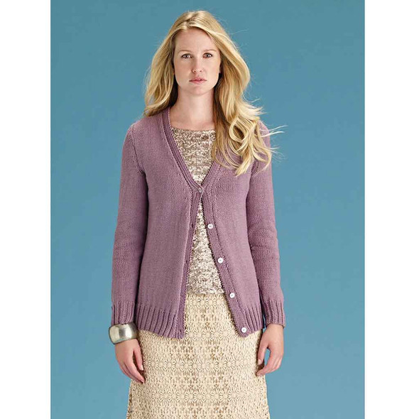Rowan Rue Womens Cardigan Knitting Pattern in Handknit Cotton | Digital Download (ROWEB-OC22-1) - Main Image