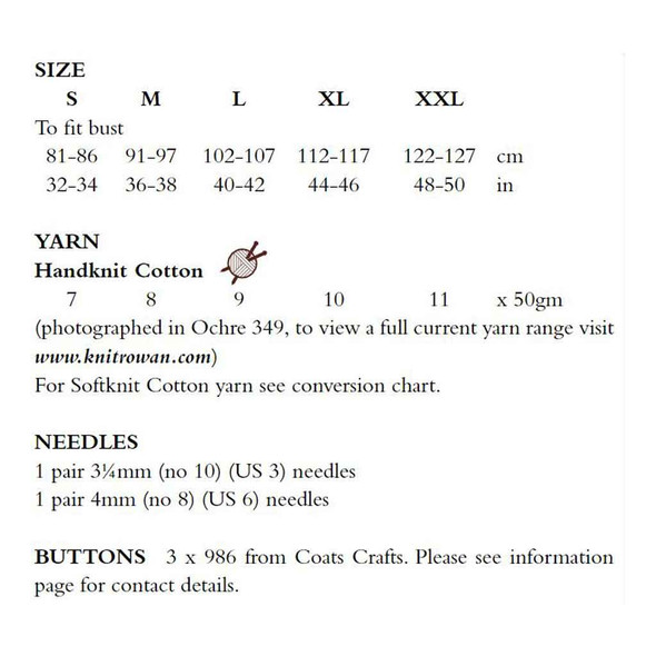 Rowan Silva Women Knitting Pattern using Handknit Cotton | Digital Download (ROWEB-OC22-3) - Pattern Table