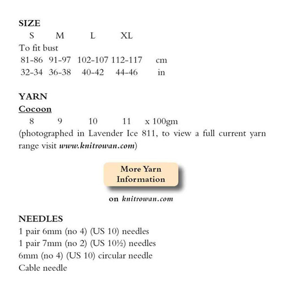 Rowan Dany Women Sweater Knitting Pattern using Cocoon | Digital Download (ROWEB-02817) - Pattern Table