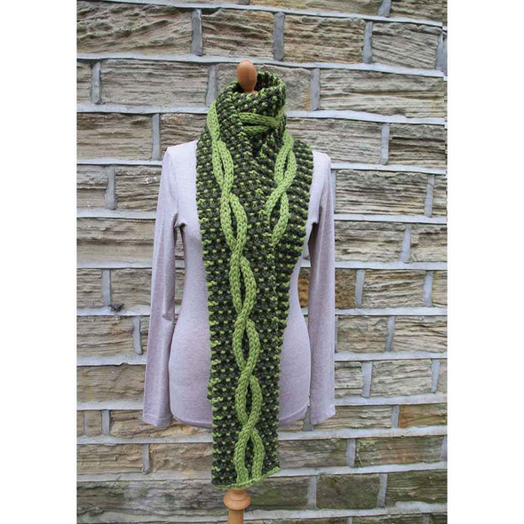 Rowan Two Colour Cable Scarf Accessories Knitting Pattern using Big Wool | Digital Download (ROWEB-OC15-3) - Main Image