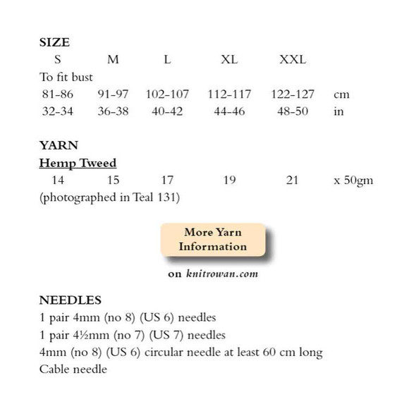 Rowan Exmoor Women Sweater Knitting Pattern using Hemp Tweed | Digital Download (ROWEB-03281) - Pattern Table