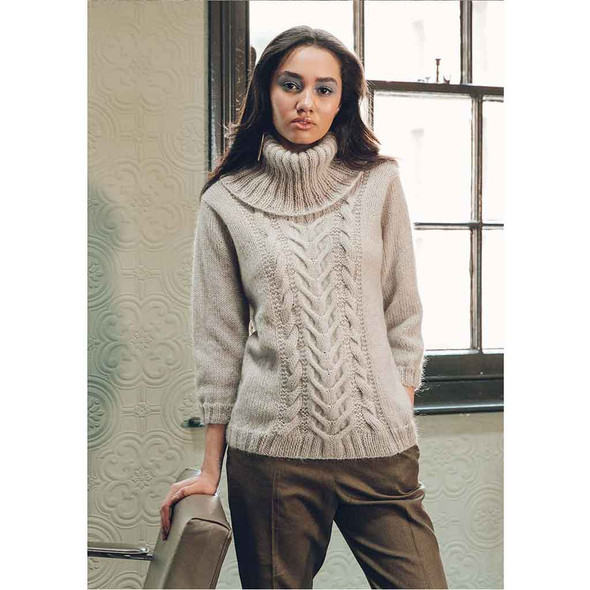 Rowan Ansonia Womens Sweater Knitting Pattern using Kid Classic or Hemp Tweed | Digital Download (ZB210-00001) - Main Image