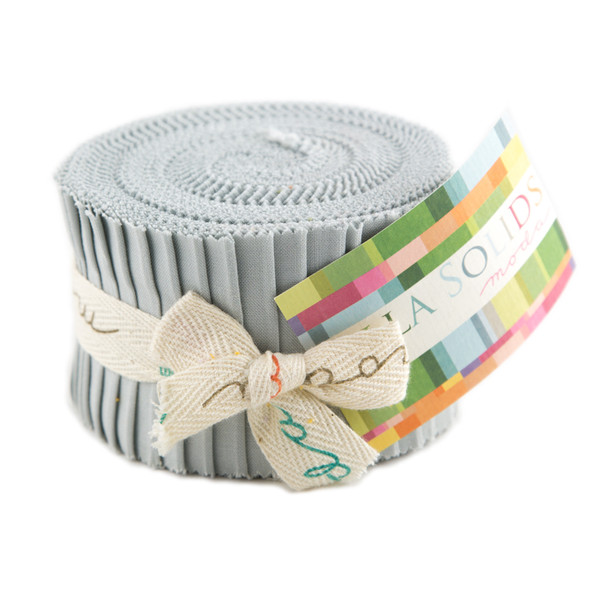 Bella Solids | Moda Fabrics | Junior Jelly Roll | 9900JJR-185 | Zen Grey