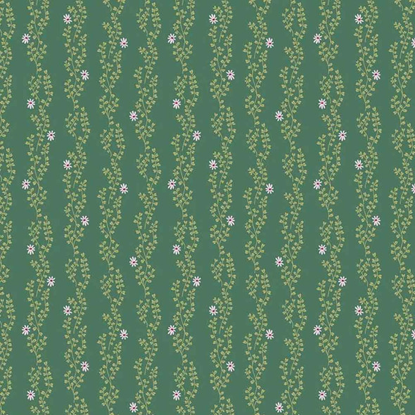 New Dawn | Riley Blake | C9854-Dark Green | Floral Vine on Dark Green