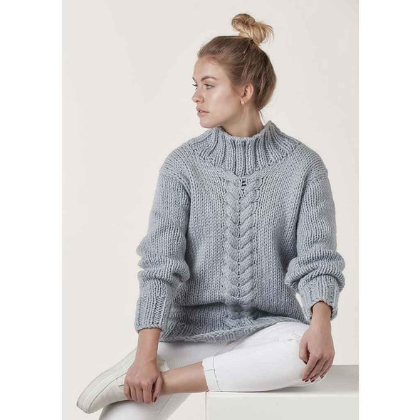 Rowan Alexa Womens Sweater Knitting Pattern using Big Wool  | Digital Download (ROWEB-03602) - Main Image