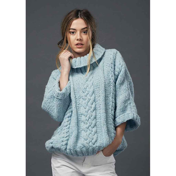 Rowan Pheobe Womens Sweater Knitting Pattern using Brushed Fleece | Digital Download (ZB219-00008) - Main Image