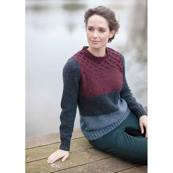 Rowan Braid Womens Jumper/Sweater Knitting Pattern using Cashmere Tweed | Digital Download (ZB228-00001) - Main Image