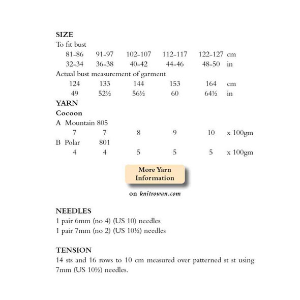 Rowan Kukiko Womens Sweater Knitting Pattern using Cocoon | Digital Download (ZB222-00002) - Pattern Table