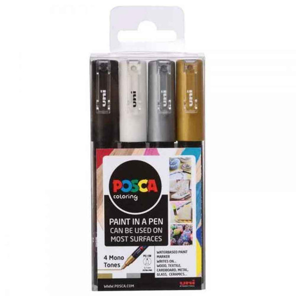 Uni Posca Marker Fine PC-1M Bullet Tip 0.7 - 1 mm | Mono Colours